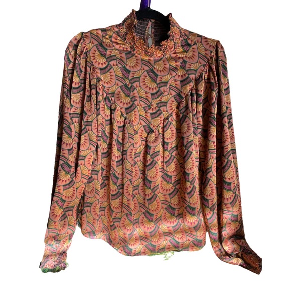 Vintage Anthropology Eva Franco Long Sleeve Pattern Blouse - Picture 7 of 8